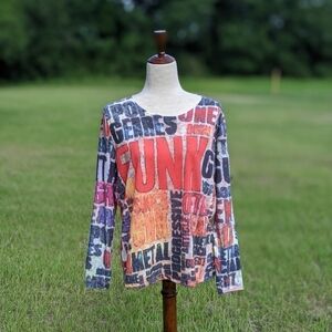 Punt Roma. Long sleeve music genre graffiti Med